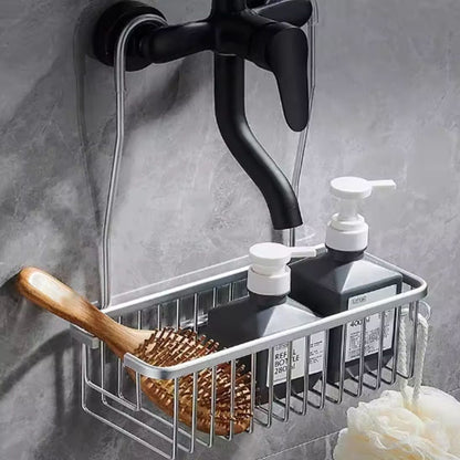 etagere de douche sans percage argentee