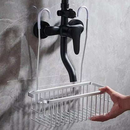 etagere de douche vide sans percage argentee