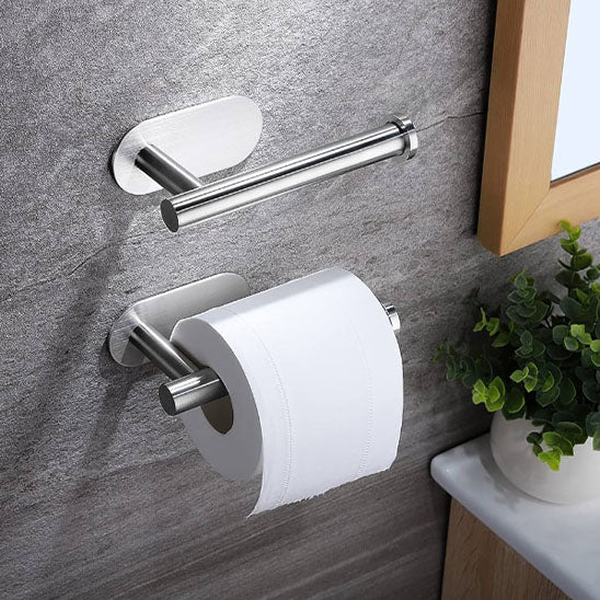 porte papier toilette adhesif inox gris double