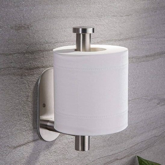 porte papier toilette adhesif inox gris