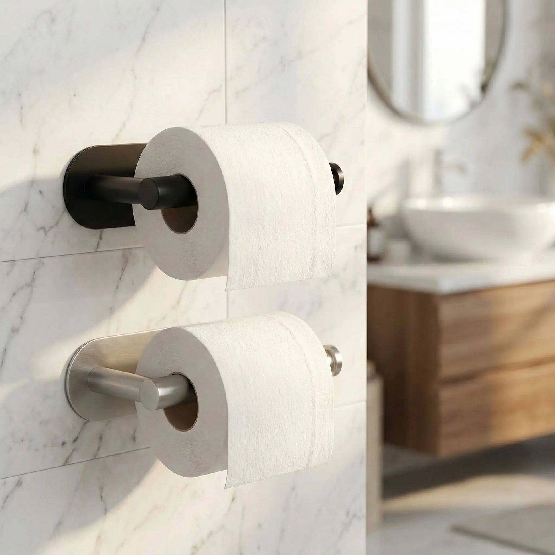 porte papier toilette adhesif inox