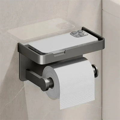 porte papier toilette securosupport simple gris chrome