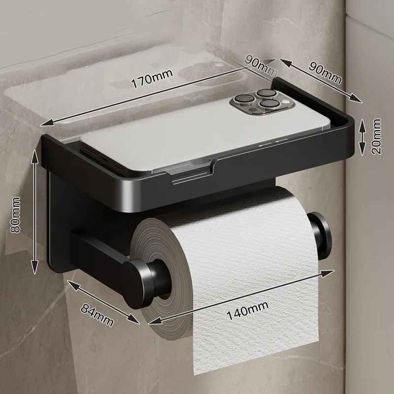 porte papier toilette securosupport simple noir